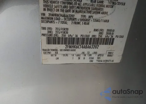 2010 Ford Flex Sel z USA, uszkodzony, nr VIN 2FMHK6CT4ABA63202